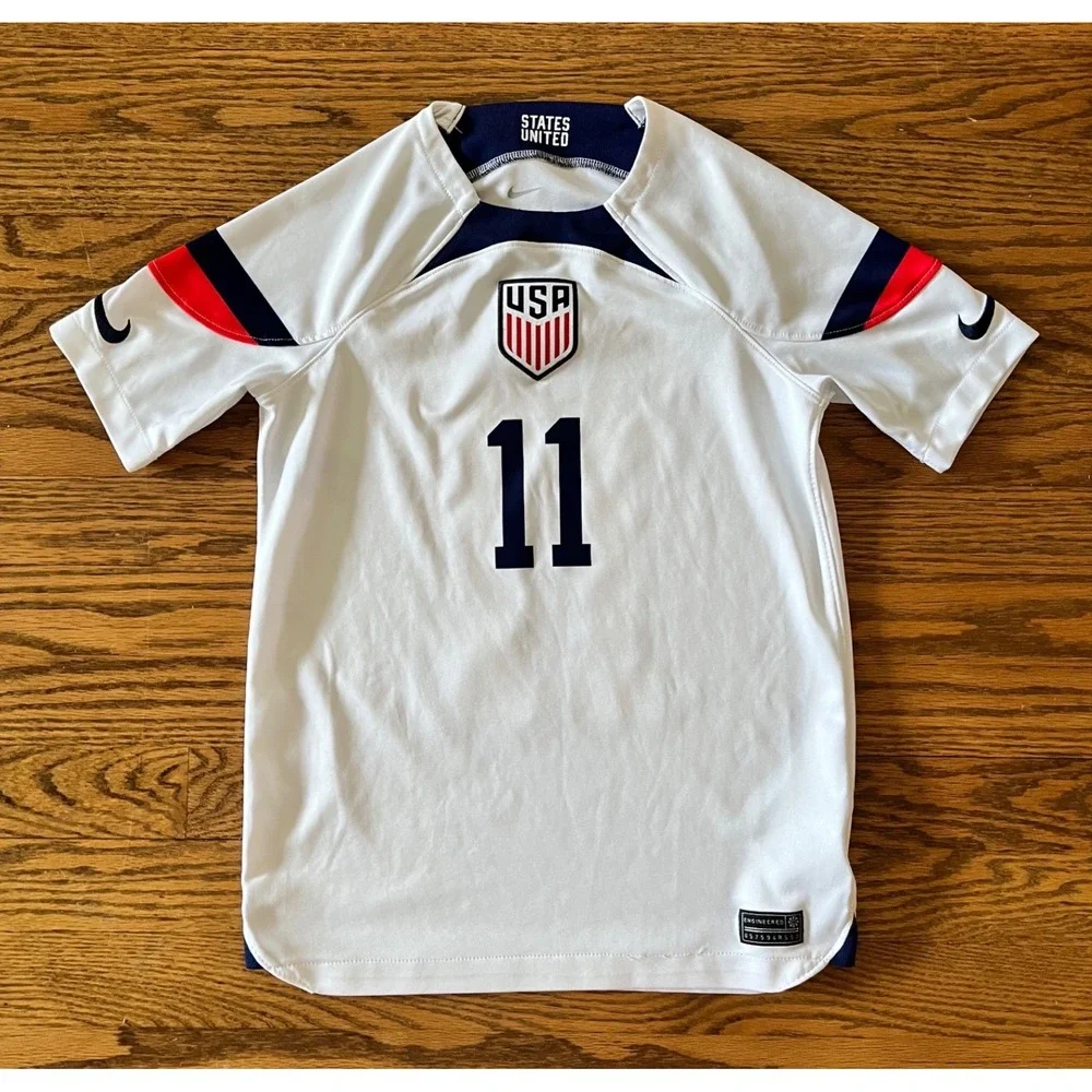 Nike USA Soccer Jersey Aaronson 11 White World Cup 2022 Youth Medium